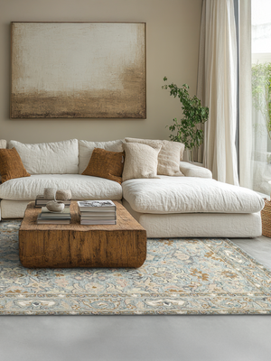 Aalam Hand-tufted Wool Persian Rug - Blue