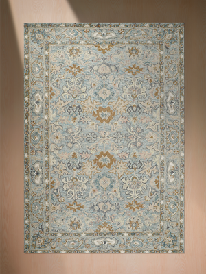 Aalam Hand-tufted Wool Persian Rug - Blue