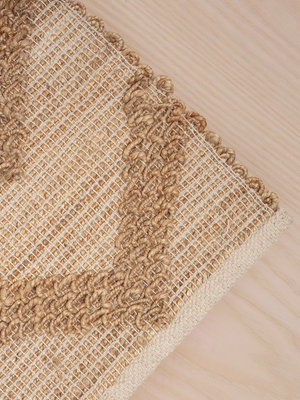 Jesse Hand-woven Jute Striped Rug - Beige