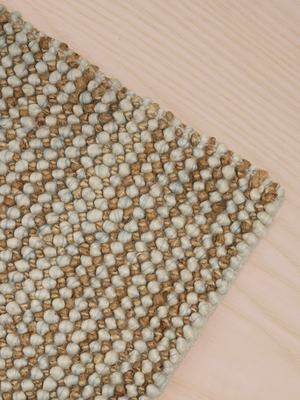 Jody Hand-woven Wool Jute Striped Rug - Beige