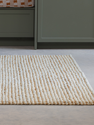 Jody Hand-woven Wool Jute Striped Rug - Beige