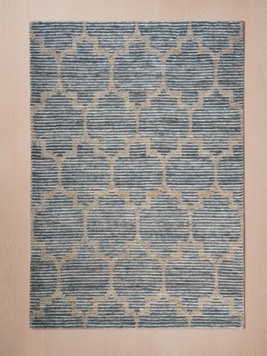 Rio Hand-woven Wool Jute Geometric Rug - Blue