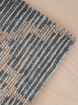 Rio Hand-woven Wool Jute Geometric Rug - Blue