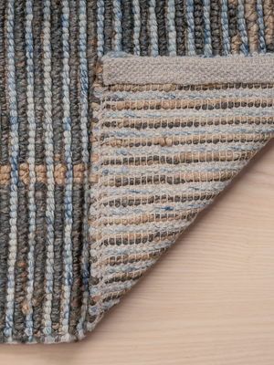 Rio Hand-woven Wool Jute Geometric Rug - Blue
