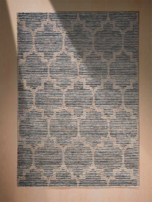 Rio Hand-woven Wool Jute Geometric Rug - Blue