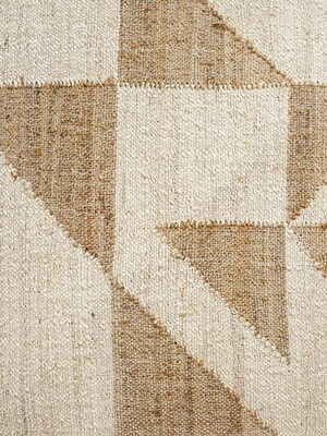 Monet Hand-woven Jute Cotton Geometric Rug - Beige