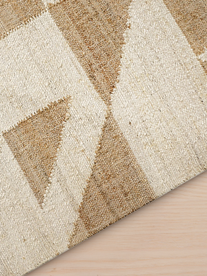 Monet Hand-woven Jute Cotton Geometric Rug - Beige