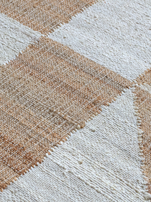 Monet Hand-woven Jute Cotton Geometric Rug - Beige