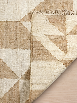 Monet Hand-woven Jute Cotton Geometric Rug - Beige
