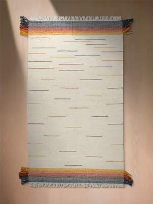 Ava Hand-woven Wool Cotton Striped Rug - Multi