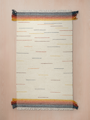 Ava Hand-woven Wool Cotton Striped Rug - Multi