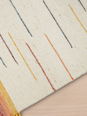 Ava Hand-woven Wool Cotton Striped Rug - Multi