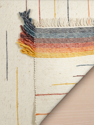 Ava Hand-woven Wool Cotton Striped Rug - Multi