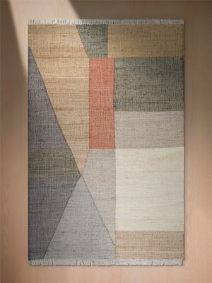 Avey Hand-woven Jute Cotton Geometric Rug - Multi