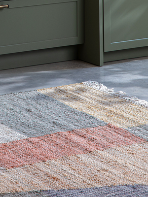 Avey Hand-woven Jute Cotton Geometric Rug - Multi