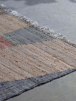 Avey Hand-woven Jute Cotton Geometric Rug - Multi