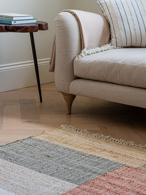 Avey Hand-woven Jute Cotton Geometric Rug - Multi