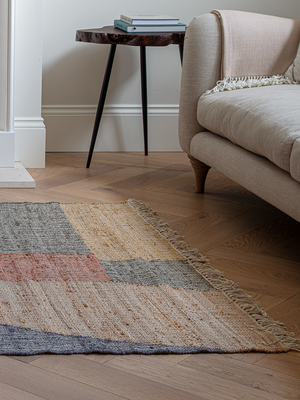 Avey Hand-woven Jute Cotton Geometric Rug - Multi