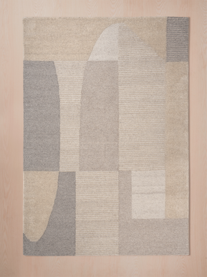 Azari Geometric Hand-tufted Wool Abstract Rug - Beige