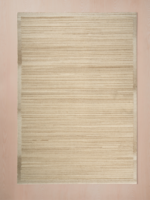 Ailany Hand-tufted Wool Striped Rug - Beige