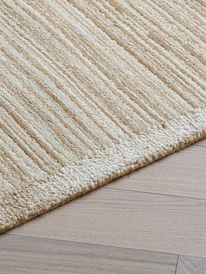 Ailany Hand-tufted Wool Striped Rug - Beige