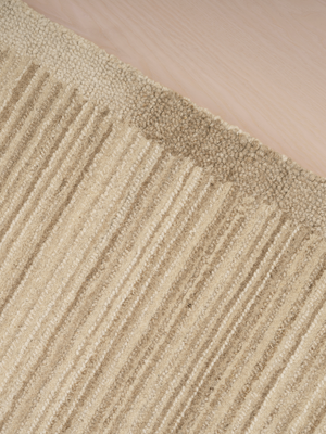Ailany Hand-tufted Wool Striped Rug - Beige