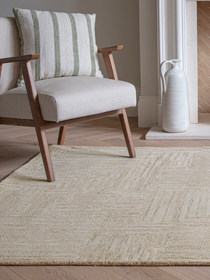 Eloise Hand-tufted Wool Geometric Rug - Beige