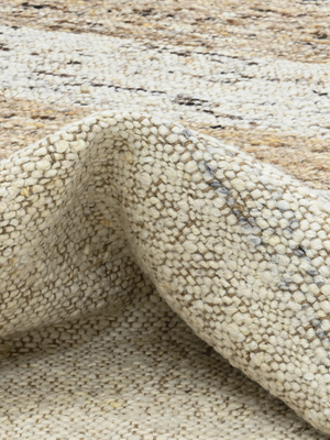 Elowen Hand-woven Wool Striped Rug - Beige