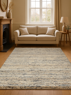 Calla Hand-woven Wool Jute Geometric Rug - Beige