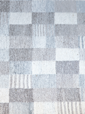 Lykke Hand-woven Wool Kilim Rug - Grey