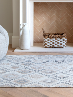 Freja Hand-woven Wool Kilim Rug - Cream