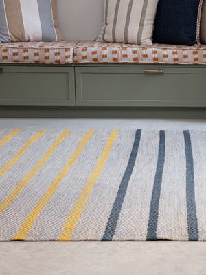 Soleil Hand-woven PET Striped Rug - Multi