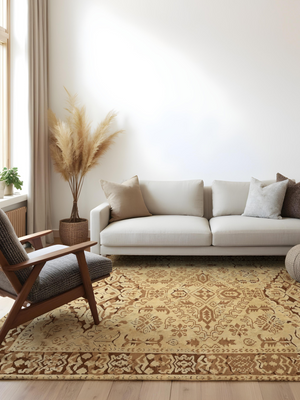 Uzma Hand-knotted Wool Persian Rug - Beige