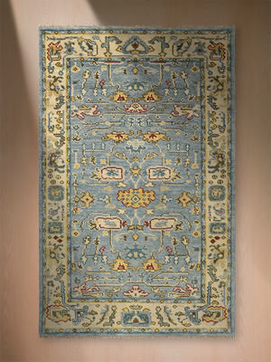 Gulzar Hand-knotted Wool Persian Rug - Blue