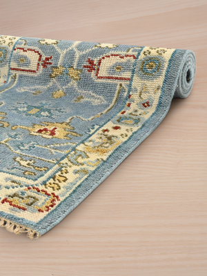 Gulzar Hand-knotted Wool Persian Rug - Blue
