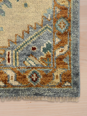 Amber Oasis Hand-knotted Wool Persian Rug - Beige