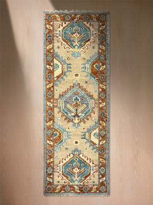 Amber Oasis Hand-knotted Wool Persian Rug - Beige