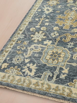 Bloomville Hand-knotted Wool Persian Rug - Blue