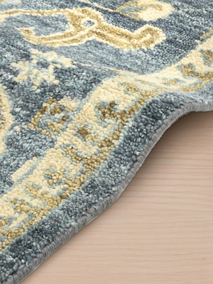 Bloomville Hand-knotted Wool Persian Rug - Blue