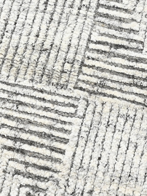 Farah Hand-knotted Wool Geometric Rug - Grey