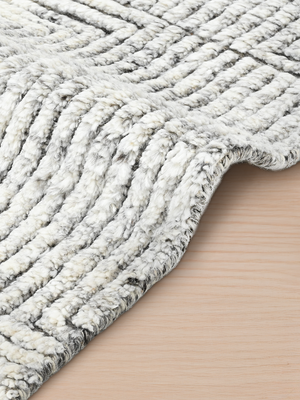 Farah Hand-knotted Wool Geometric Rug - Grey