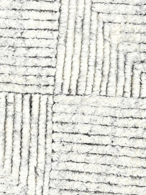 Farah Hand-knotted Wool Geometric Rug - Grey