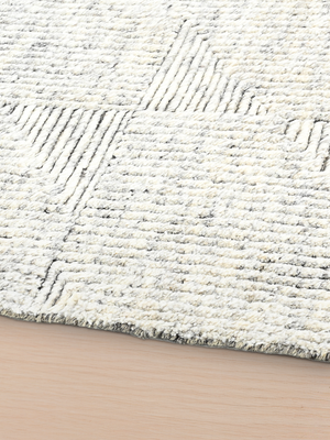 Farah Hand-knotted Wool Geometric Rug - Grey
