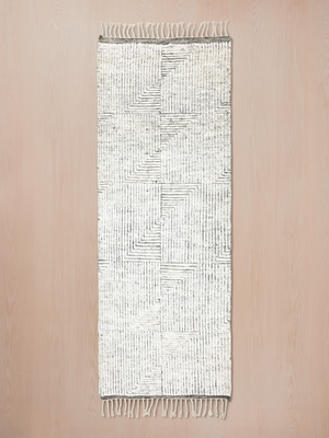 Farah Hand-knotted Wool Geometric Rug - Grey