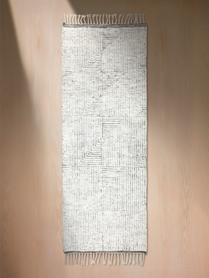 Farah Hand-knotted Wool Geometric Rug - Grey