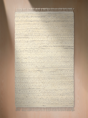 Numa Hand-knotted Wool Geometric Rug - Cream