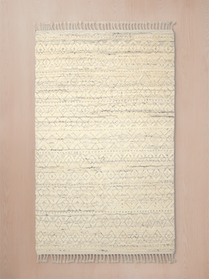 Numa Hand-knotted Wool Geometric Rug - Cream