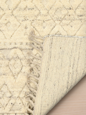 Numa Hand-knotted Wool Geometric Rug - Cream