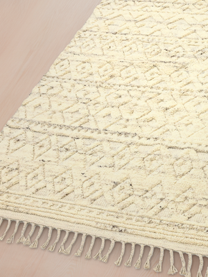 Numa Hand-knotted Wool Geometric Rug - Cream