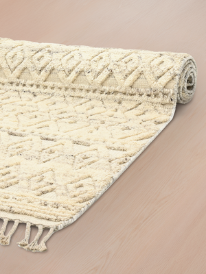Numa Hand-knotted Wool Geometric Rug - Cream